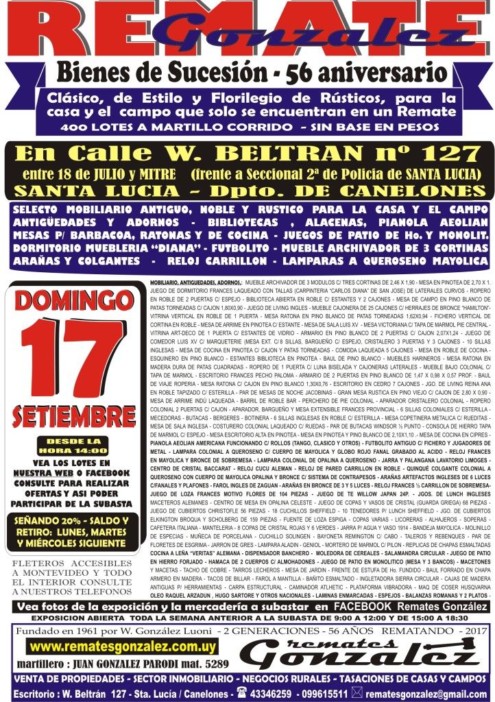 VOLANTE DE REMATE SETIEMBRE COLORES A4 2017